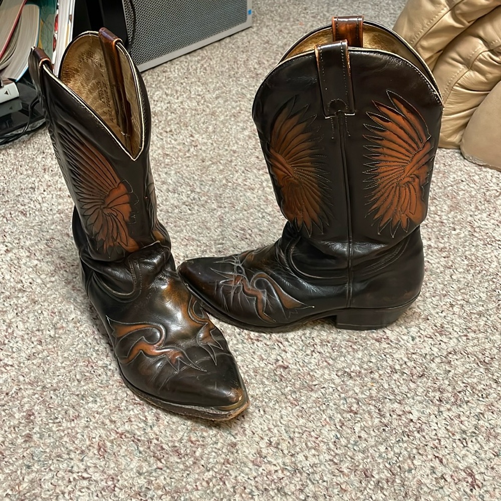 Vintage Boulet leather cowboy boots